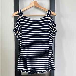 Open shoulder nautical vibes top